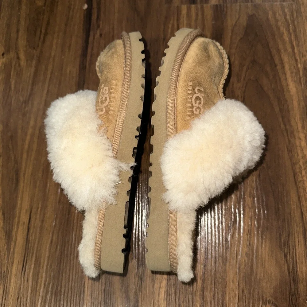 UGG Cozy II Chestnut Brown Slippers Shoes Wool Lining Kid's Unisex Size 12